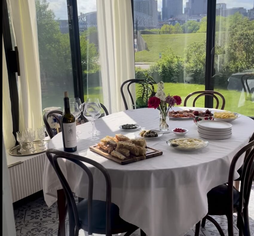 Pretty tablescape overlooking the city